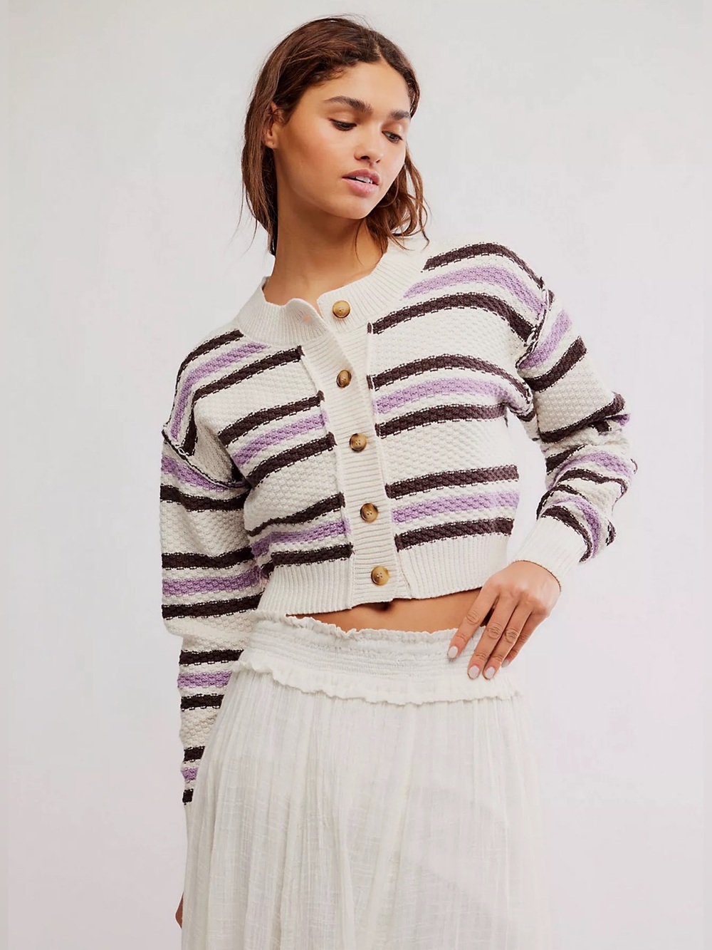 free people Lila Striped Cardigan